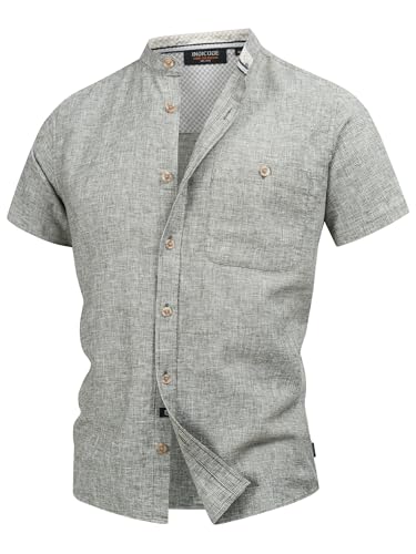 Indicode Herren INHelmer Kurzarm-Hemd mit Stehkragen | Herrenhemd Männerhemd Army, XL von Indicode