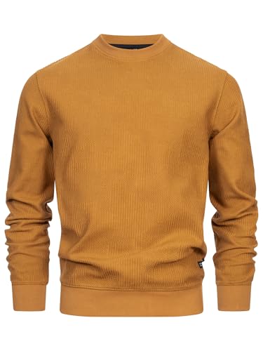 Indicode Herren INJago Strickpullover mit RIPP-Bündchen und Rundhalsausschnitt | Sweater Pullover für Männer Bistre, L von Indicode