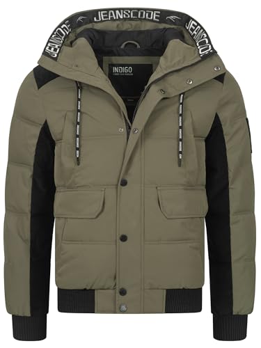 Indicode Herren INJakobe Winterjacke mit Kapuze | Herrenjacke warme Freizeitjacke Männer Army, S von Indicode