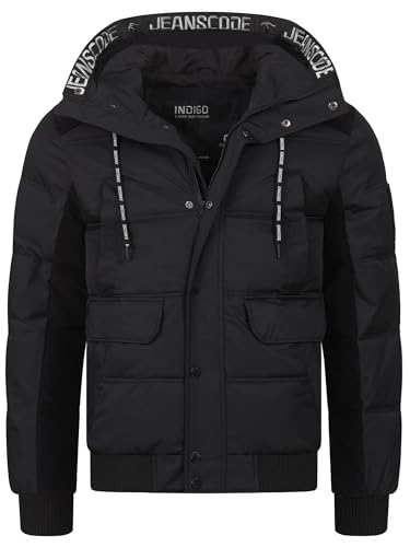 Indicode Herren INJakobe Winterjacke mit Kapuze | Herrenjacke warme Freizeitjacke Männer Black, L von Indicode