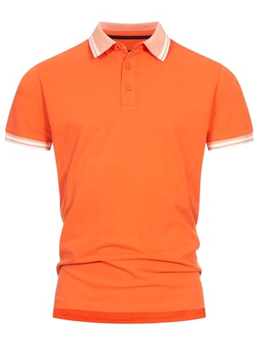 Indicode Herren INJamie Poloshirt aus 100% Baumwolle | Herrenpoloshirt Polokragen Baumwollshirt Flamingo, XXL von Indicode