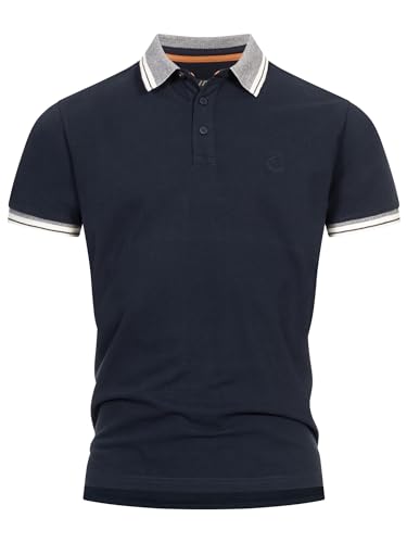 Indicode Herren INJamie Poloshirt aus 100% Baumwolle | Herrenpoloshirt Polokragen Baumwollshirt Navy, M von Indicode