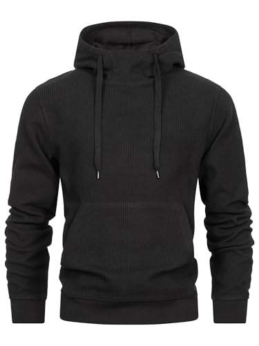 Indicode Herren INJody Sweatshirt mit Kapuze aus Baumwoll-Mix | Hoodie Kapuzenpullover Black, XL von Indicode