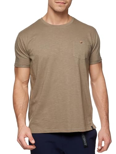 Indicode Herren INJon T-Shirt mit Brusttasche aus 100% Baumwolle | Herrenshirt Sommershirt Männer Covert Green, L von Indicode