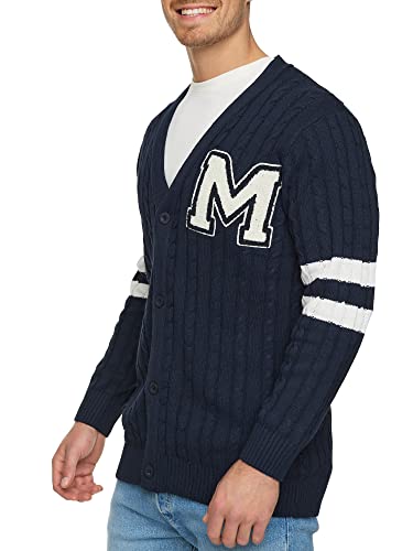 Indicode Herren INJose Strickjacke mit V-Ausschnitt | Cardigan aus 80% Baumwolle Navy M von Indicode