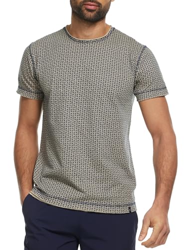 Indicode Herren INJude Retro T-Shirt mit Rundhals-Ausschnitt | Herrenshirt Sommershirt Navy, XXL von Indicode