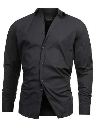 Indicode Herren INKamby Hemd einfarbig aus 97% Baumwolle | Herrenhemd für Männer Black, XXL Indicode Herren INKamby Hemd einfarbig aus 97% Baumwolle | Herrenhemd für Männer Black, XXL von Indicode