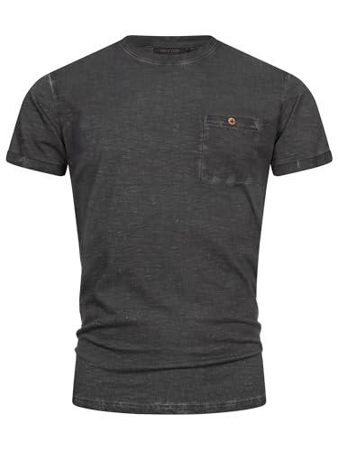 Indicode Herren INKilmon T-Shirt mit Rundhals-Ausschnitt aus 100% Baumwolle | Herrenshirt Sommershirt Black, M von Indicode
