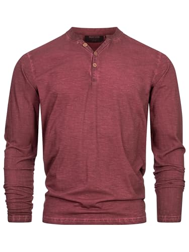 Indicode Herren INKilsone Langarmshirt aus 100% Baumwolle | Herrenshirt Langarm Longsleeve Shirt Männer Wine, M von Indicode