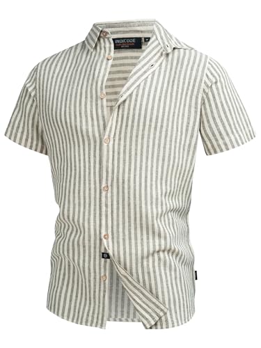 Indicode Herren INKiss Kurzarmhemd mit Kent-Kragen | Herrenhemd gestreift Kurzarm Hemd Army XL Indicode Herren INKiss Kurzarmhemd mit Kent-Kragen | Herrenhemd gestreift Kurzarm Hemd Army XL von Indicode