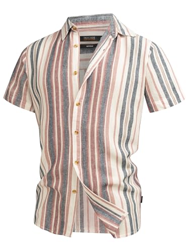 Indicode Herren INKiss Kurzarmhemd mit Kent-Kragen | Herrenhemd gestreift Kurzarm Hemd Brick Red L Indicode Herren INKiss Kurzarmhemd mit Kent-Kragen | Herrenhemd gestreift Kurzarm Hemd Brick Red L von Indicode