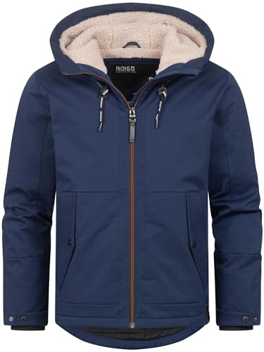 Indicode Herren INKylian Winterjacke mit Kapuze gefüttert | Herrenjacke Parka Jacke Männer Navy, XL von Indicode