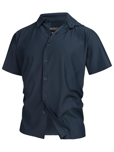Indicode Herren INLamgo Kurzarmhemd mit Kent-Kragen | Herrenhemd gestreift Kurzarm Hemd Navy L Indicode Herren INLamgo Kurzarmhemd mit Kent-Kragen | Herrenhemd gestreift Kurzarm Hemd Navy L von Indicode