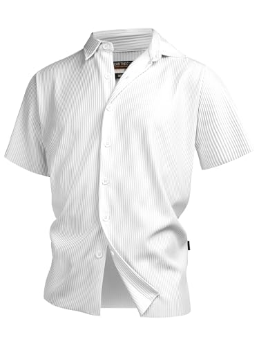 Indicode Herren INLamgo Kurzarmhemd mit Kent-Kragen | Herrenhemd gestreift Kurzarm Hemd Offwhite, M Indicode Herren INLamgo Kurzarmhemd mit Kent-Kragen | Herrenhemd gestreift Kurzarm Hemd Offwhite, M von Indicode