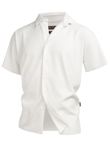 Indicode Herren INLamgo Kurzarmhemd mit Kent-Kragen | Herrenhemd gestreift Kurzarm Hemd Offwhite XXL Indicode Herren INLamgo Kurzarmhemd mit Kent-Kragen | Herrenhemd gestreift Kurzarm Hemd Offwhite XXL von Indicode