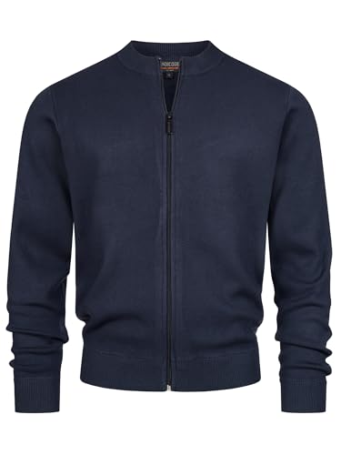 Indicode Herren INLaos Strickjacke mit Rundhalsausschnitt & Reißverschluss | Cardigan für Männer Navy, S von Indicode