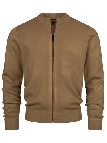Indicode Herren INLaos Strickjacke mit Rundhalsausschnitt & Reißverschluss | Cardigan für Männer Otter, XL von Indicode