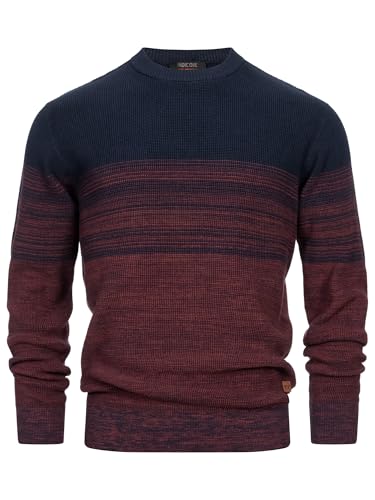 Indicode Herren INLeague Pullover Mehrfarbig mit Rundhals-Ausschnitt | Herrenpullover Strickpullover für Männer Russet M von Indicode