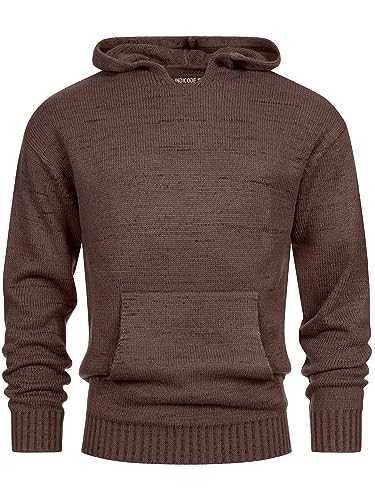 Indicode Herren INLedger Strickpullover mit Kapuze | Herrenpullover Pulli Hoodie Cardigan Männer Bracken M von Indicode