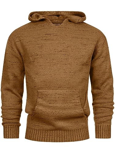 Indicode Herren INLedger Strickpullover mit Kapuze | Herrenpullover Pulli Hoodie Cardigan Männer Rubber XXL von Indicode