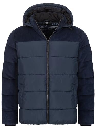 Indicode Herren INLockly Steppjacke mit Kapuze | Herrenjacke Winterjacke Freizeitjacke Männer Navy M von Indicode