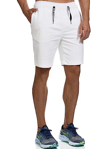 Indicode Herren INLudvig Chino Shorts aus 98% Baumwolle | Herrenshorts Chinoshorts Bermuda White Heaven S von Indicode