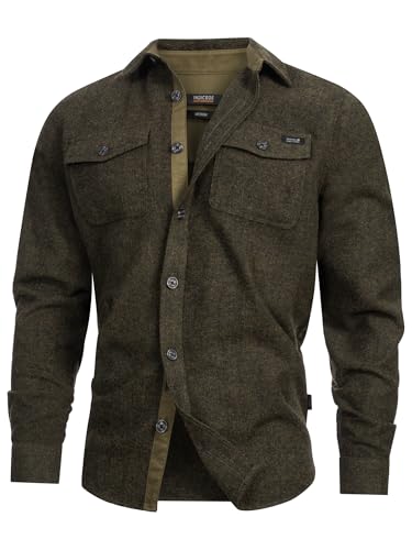 Indicode Herren INLui Langarm-Hemd mit Zwei Brust-Taschen und Knopfleiste | Herrenjacke Männer Army Mix, S von Indicode