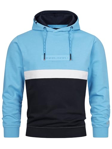 Indicode Herren INMagnus Sweatshirt mit Kapuze aus Baumwollmischung | Hoodie Kapuzenpullover für Männer Alaska Blue, M von Indicode