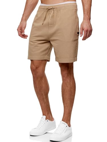 Indicode Herren INMargera Chino Shorts mit Kordelzug und 4 Taschen | Bermuda Sommershorts für Männer Cornstalk, L von Indicode