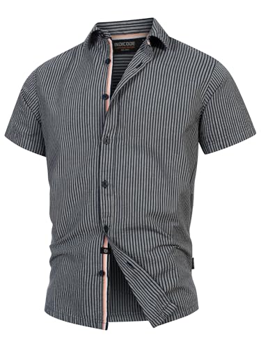 Indicode Herren INMaribo Kurzarmhemd aus Seersucker | Herrenhemd gestreift für Männer Dark Navy XL Indicode Herren INMaribo Kurzarmhemd aus Seersucker | Herrenhemd gestreift für Männer Dark Navy XL von Indicode