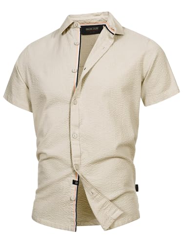 Indicode Herren INMaribo Kurzarmhemd aus Seersucker | Herrenhemd gestreift für Männer Kit, XXL von Indicode