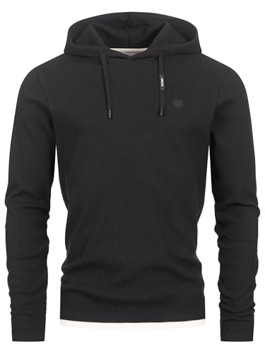 Indicode Herren INMarto Sweatshirt mit Kapuze | Kapuzenpullover Hoodie für Männer Black, L von Indicode