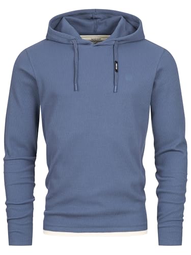 Indicode Herren INMarto Sweatshirt mit Kapuze | Kapuzenpullover Hoodie für Männer China Blue, L von Indicode