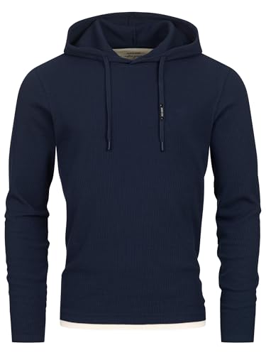 Indicode Herren INMarto Sweatshirt mit Kapuze | Kapuzenpullover Hoodie für Männer Navy, XL von Indicode