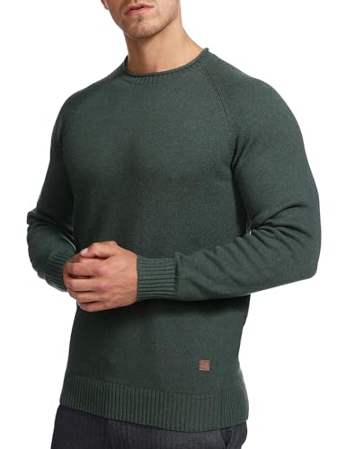 Indicode Herren INMassum Feinstrickpullover mit Rundhals-Ausschnitt | Strickpullover aus Baumwolle Army M von Indicode