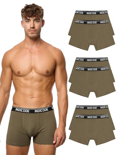 Indicode Herren INMilano 6er Pack Boxershorts | Unterwäsche Boxer Shorts Unterhosen Army M von Indicode
