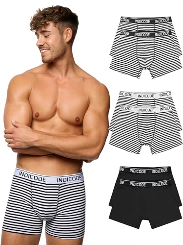 Indicode Herren INMilano 6er Pack Boxershorts | Unterwäsche Boxer Shorts Unterhosen Black Mix M von Indicode