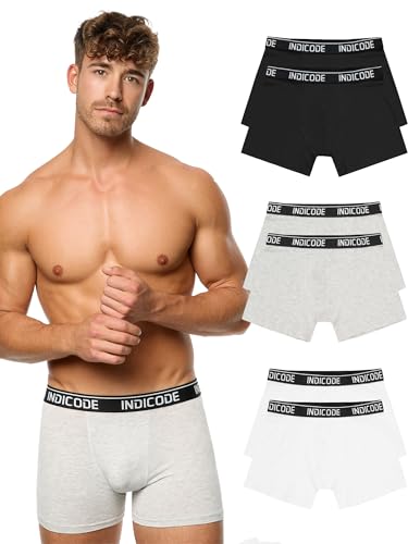 Indicode Herren INMilano 6er Pack Boxershorts | Unterwäsche Boxer Shorts Unterhosen Ecru Mix, M von Indicode