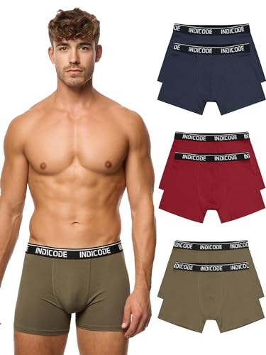 Indicode Herren INMilano 6er Pack Boxershorts | Unterwäsche Boxer Shorts Unterhosen Navy Mix M von Indicode