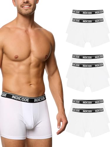 Indicode Herren INMilano 6er Pack Boxershorts | Unterwäsche Boxer Shorts Unterhosen Offwhite XXL von Indicode