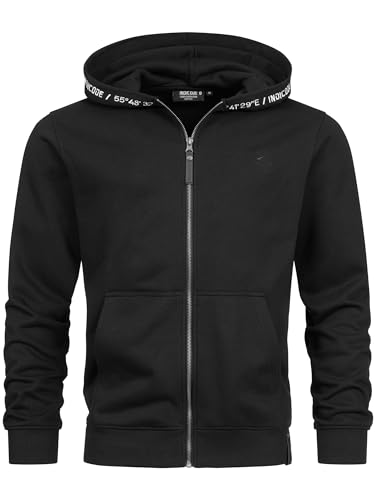 Indicode Herren INMobil Kapuzensweatjacke | Hoodie Kapuzenpullover Pulli für Männer Black, L von Indicode