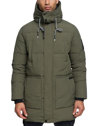 Indicode Herren INMylo Winterparka mit Kapuze | warmer Parka dicke Winterjacke Herrenparka Männer Army XL von Indicode