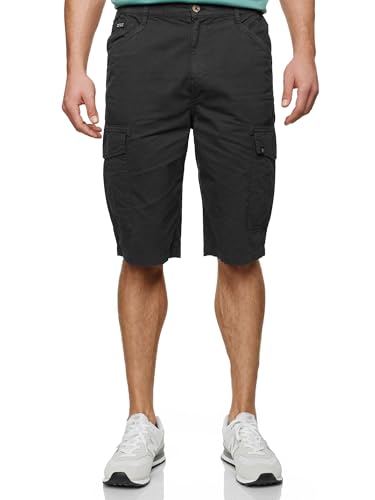 Indicode Herren INNadim Stretch Shorts aus Baumwolle | Cargoshorts Herrenshorts für Männer Black, L von Indicode