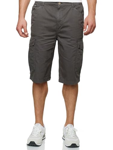 Indicode Herren INNadim Stretch Shorts aus Baumwolle | Cargoshorts Herrenshorts für Männer Raven, XXL von Indicode
