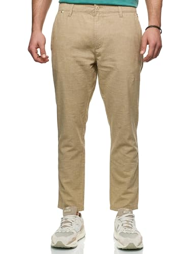 Indicode Herren INNandos Stoffhose aus Leinen & Baumwolle | Herrenhose Freizeithose Männer Cornstalk, L von Indicode