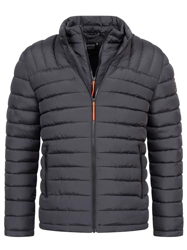 Indicode Herren INNash Steppjacke in Daunenjacken-Optik | Winterjacke Übergangsjacke Männer Dk Grey S von Indicode