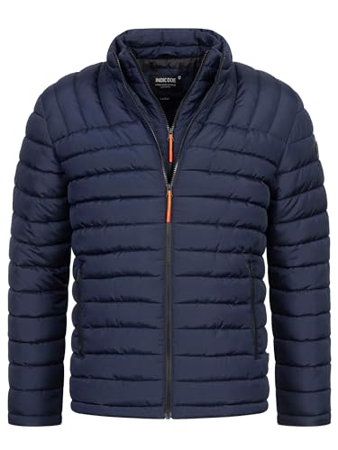 Indicode Herren INNash Steppjacke in Daunenjacken-Optik | Winterjacke Übergangsjacke Männer Navy S von Indicode