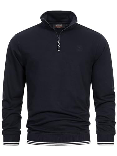Indicode Herren INNate Sweatshirt mit Stehkragen und Reißverschluss | Herrenpulli für Männer Navy XXL von Indicode