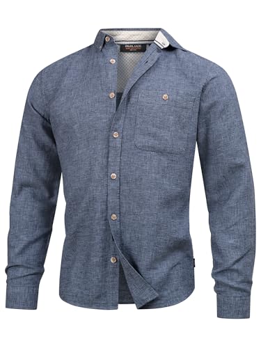 Indicode Herren INNiell Hemd mit Brusttasche und Button-Down-Kragen | Herrenhemd Männerhemd Navy, XL von Indicode
