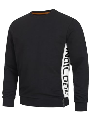 Indicode Herren INNilon Sweatshirt mit Rundhals| Herrensweatshirt Pulli Sweater Pullover Männer Black XXL von Indicode